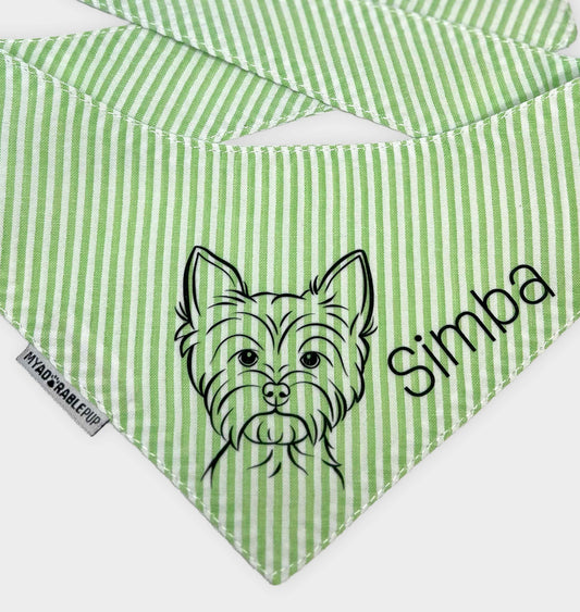 Personalized Lime Green Signature Bandana