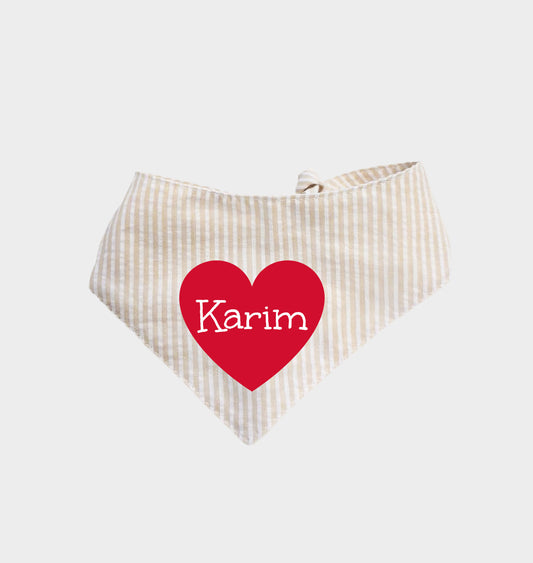 Personalized Heart Valentine Natural Bandana