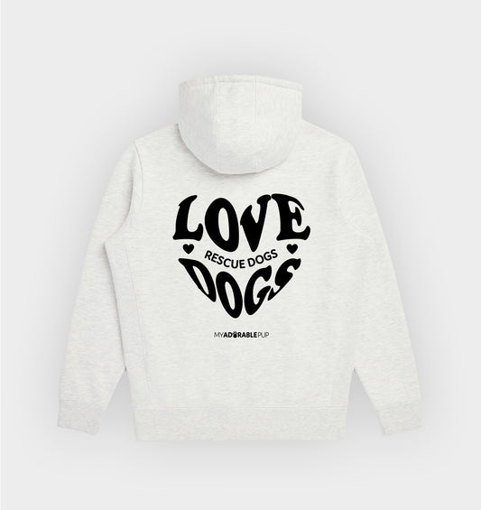 Love Rescue Dogs Ash Heather Luxe Haven Hoodie