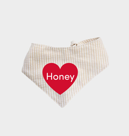 Personalized Heart Natural Bandana