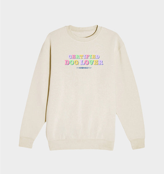 Certified Dog Lover Natural Unisex Sweatshirt