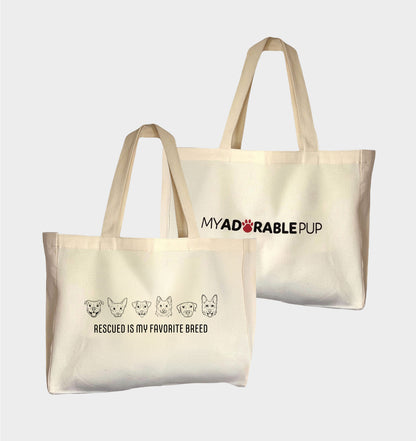 Rescued is my Favorite Breed Tote Bag