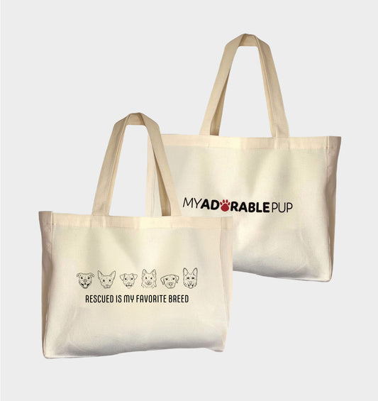 Rescued is my Favorite Breed Tote Bag