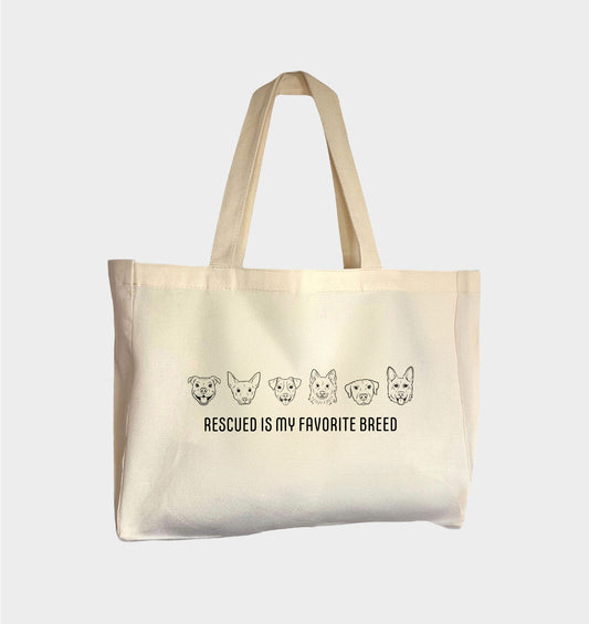Rescued is my Favorite Breed Tote Bag